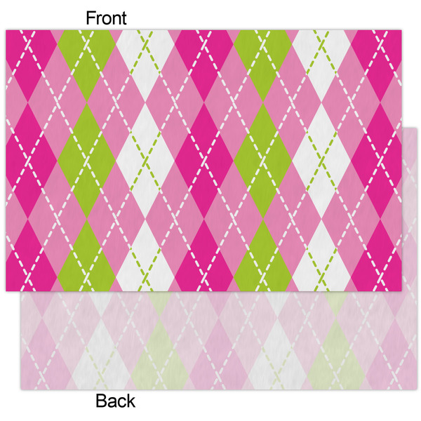 Pink & Green Argyle Tissue Paper - Heavyweight - XL - Front & Back