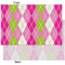 Pink & Green Argyle Tissue Paper - Heavyweight - XL - Front & Back