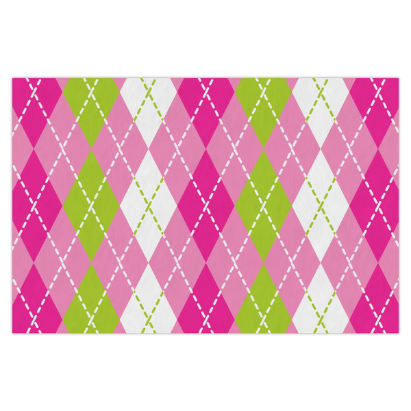 Custom Pink & Green Argyle X-Large Tissue Papers Sheets - Heavyweight