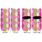 Pink & Green Argyle Toddler Ankle Socks - Double Pair - Front and Back - Apvl