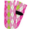 Pink & Green Argyle Toddler Ankle Socks - Single Pair - Front and Back