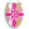Pink & Green Argyle Toilet Seat Decal - Elongated (Personalized)