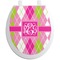Pink & Green Argyle Toilet Seat Decal (Personalized)