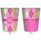 Pink & Green Argyle Trash Can White - Front and Back - Apvl