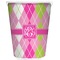 Pink & Green Argyle Waste Basket (Personalized)