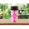Pink & Green Argyle Travel Mug Lifestyle (Personalized)