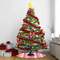 Pink & Green Argyle Tree Skirt - In context