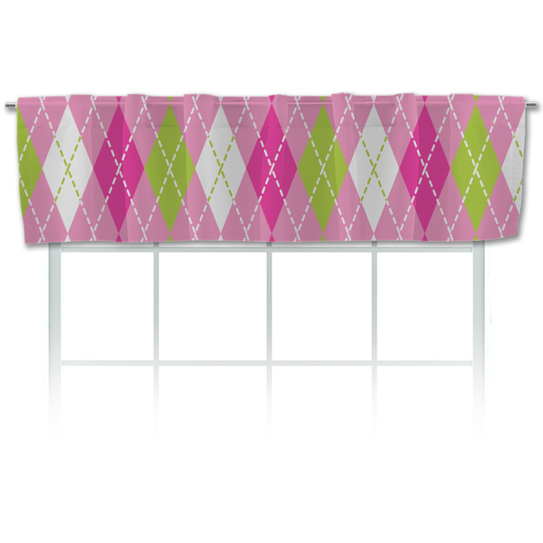 Custom Pink & Green Argyle Valance