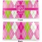 Pink & Green Argyle Vinyl Check Book Cover - Front and Back