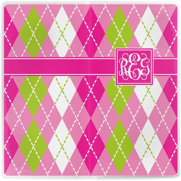 Pink & Green Argyle Vinyl Document Wallet - Apvl