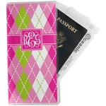 Pink & Green Argyle Travel Document Holder