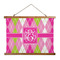 Pink & Green Argyle Wall Hanging Tapestry - Wide (Personalized)