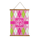 Pink & Green Argyle Wall Hanging Tapestry (Personalized)