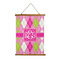 Pink & Green Argyle Wall Hanging Tapestry - Portrait - MAIN