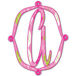 Pink & Green Argyle Monogram Decal - Medium (Personalized)