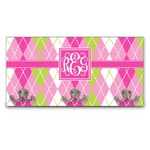 Pink & Green Argyle Wall Mounted Coat Rack (Personalized)