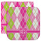 Pink & Green Argyle Washcloth / Face Towels