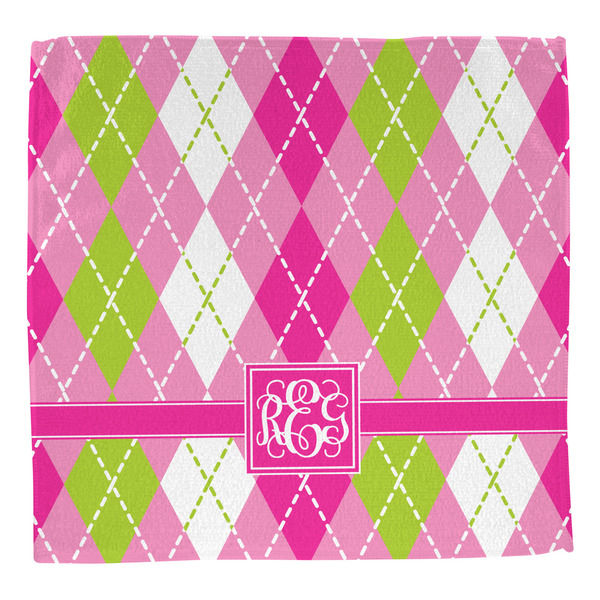 Pink & Green Argyle Washcloth - Front - No Soap
