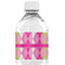 Pink & Green Argyle Water Bottle Label - Back View