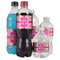Pink & Green Argyle Water Bottle Label - Multiple Bottle Sizes