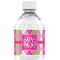 Pink & Green Argyle Water Bottle Label - Single Front