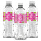 Pink & Green Argyle Water Bottle Labels - Front View