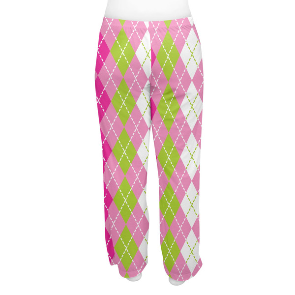 Pink & Green Argyle Women's Pj on model - Back