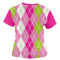 Pink & Green Argyle Women's T-shirt Back