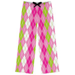 Pink & Green Argyle Womens Pajama Pants - 2XL