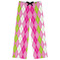 Pink & Green Argyle Womens Pajama Pants - M