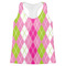 Pink & Green Argyle Womens Racerback Tank Top