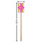 Pink & Green Argyle Wooden 6.25" Stir Stick - Rectangular - Dimensions