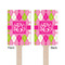 Pink & Green Argyle Wooden 6.25" Stir Stick - Rectangular - Double Sided - Front & Back