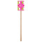 Pink & Green Argyle Wooden 6.25" Stir Stick - Rectangular - Single Stick