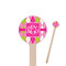 Pink & Green Argyle Wooden 6" Stir Stick - Round - Closeup