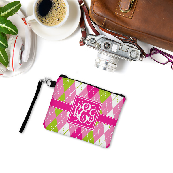 Pink & Green Argyle Wristlet ID Cases - LIFESTYLE