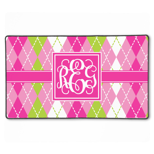 Pink & Green Argyle XXL Gaming Mouse Pads - 24" x 14" - APPROVAL