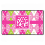 Pink & Green Argyle XXL Gaming Mouse Pad - 24" x 14" (Personalized)