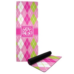 Pink & Green Argyle Yoga Mat (Personalized)