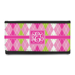 Pink & Green Argyle Leatherette Ladies Wallet (Personalized)