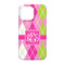 Pink & Green Argyle iPhone 13 Case - Back