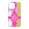 Pink & Green Argyle iPhone 13 Pro Case - Back