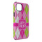 Pink & Green Argyle iPhone 14 Plus Tough Case - Angle