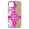 Pink & Green Argyle iPhone 14 Plus Tough Case - Back