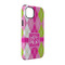 Pink & Green Argyle iPhone 14 Pro Tough Case - Angle