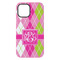 Pink & Green Argyle iPhone 15 Pro Max Tough Case - Back