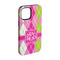Pink & Green Argyle iPhone 15 Pro Tough Case - Angle