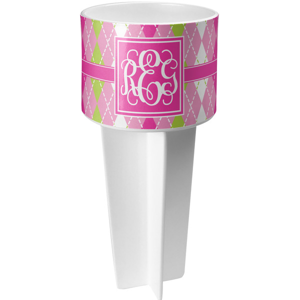 Pink & Green Argyle spiker_white_apvl