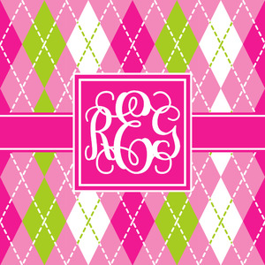 Pink & Green Argyle
