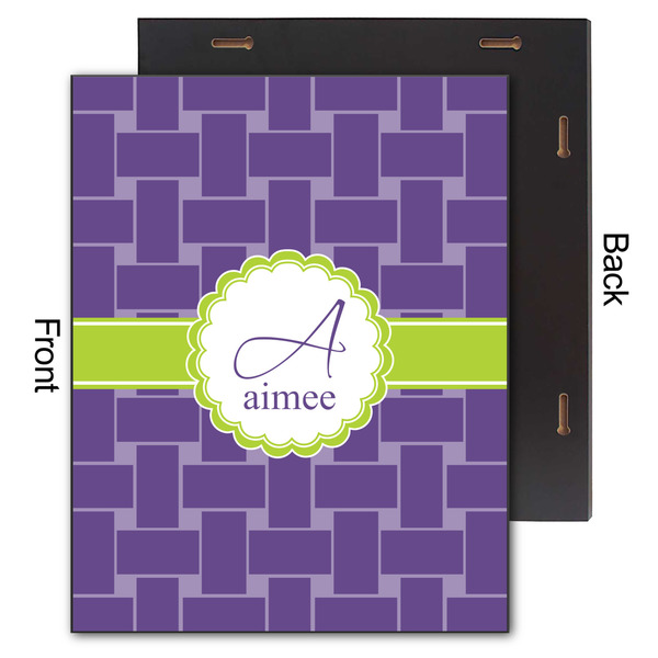 Waffle Weave 11x14 Wood Print - Front & Back View